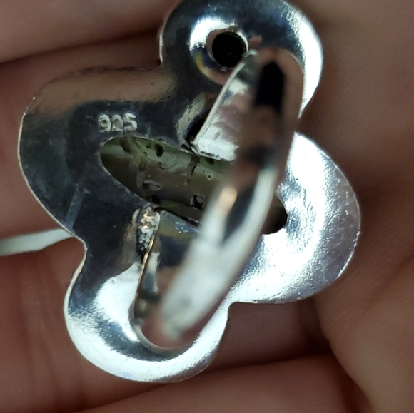 New Abalone Shell and Blue Topaz 925 Silver Ring. - Picture 8 of 8